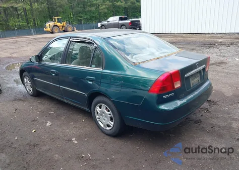 2002 Honda Civic Lx z USA, uszkodzony, nr VIN 1HGES16502L049470